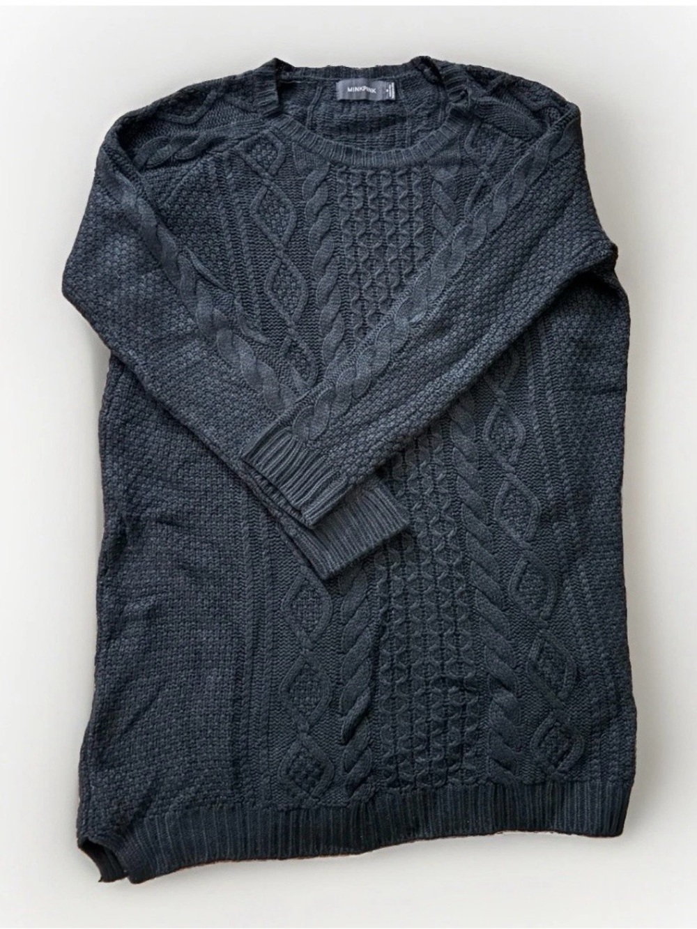 MINKPINK Black Oversized Cable Knit Sweater Women’s M